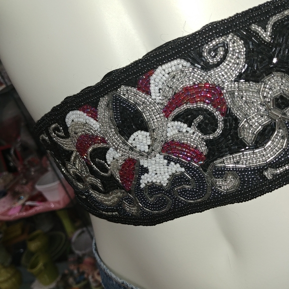 Vintage beaded Cumberland satin silk main image 12